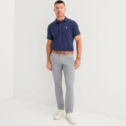 U.S. Polo Assn. Interlock Pique Mens Classic Fit Short Sleeve Polo Shirt
