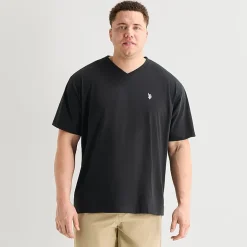 U.S. Polo Assn. Mens V Neck Short Sleeve Stretch Fabric Big and Tall T-Shirt