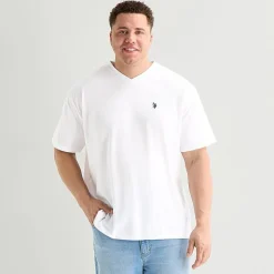U.S. Polo Assn. Mens V Neck Short Sleeve Stretch Fabric Big and Tall T-Shirt