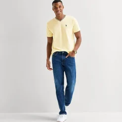 U.S. Polo Assn. Tipped Mens V Neck Short Sleeve Stretch Fabric T-Shirt