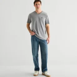 U.S. Polo Assn. Tipped Mens V Neck Short Sleeve Stretch Fabric T-Shirt