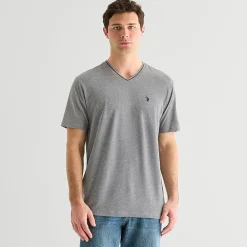 U.S. Polo Assn. Tipped Mens V Neck Short Sleeve Stretch Fabric T-Shirt