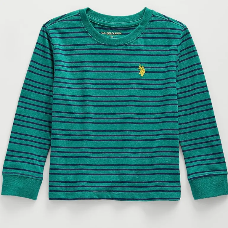 U.S. Polo Assn. Toddler Boys Crew Neck Long Sleeve T-Shirt