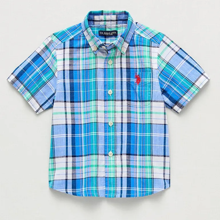 U.S. Polo Assn. Toddler Boys Short Sleeve Regular Fit Button-Down Shirt