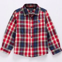 U.S. Polo Assn. Toddler Boys Y Neck Long Sleeve Classic Fit Button-Down Shirt