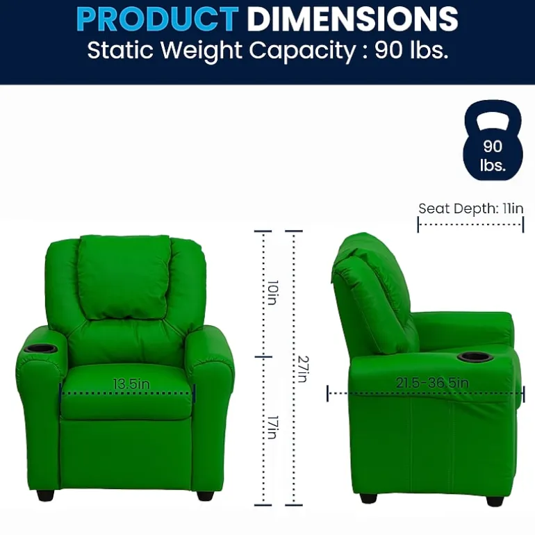 Vana Plush Recliner with Cup Holder for Kids