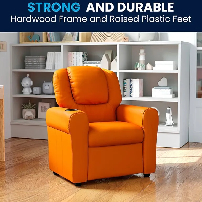 Vana Plush Recliner with Cup Holder for Kids