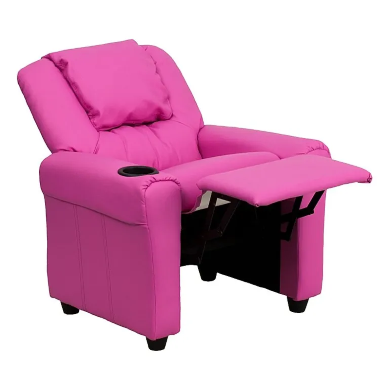 Vana Plush Recliner with Cup Holder for Kids