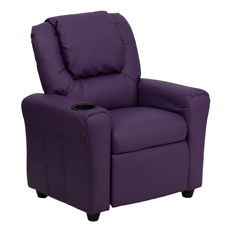 Vana Plush Recliner with Cup Holder for Kids