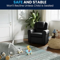 Vana Plush Recliner with Cup Holder for Kids