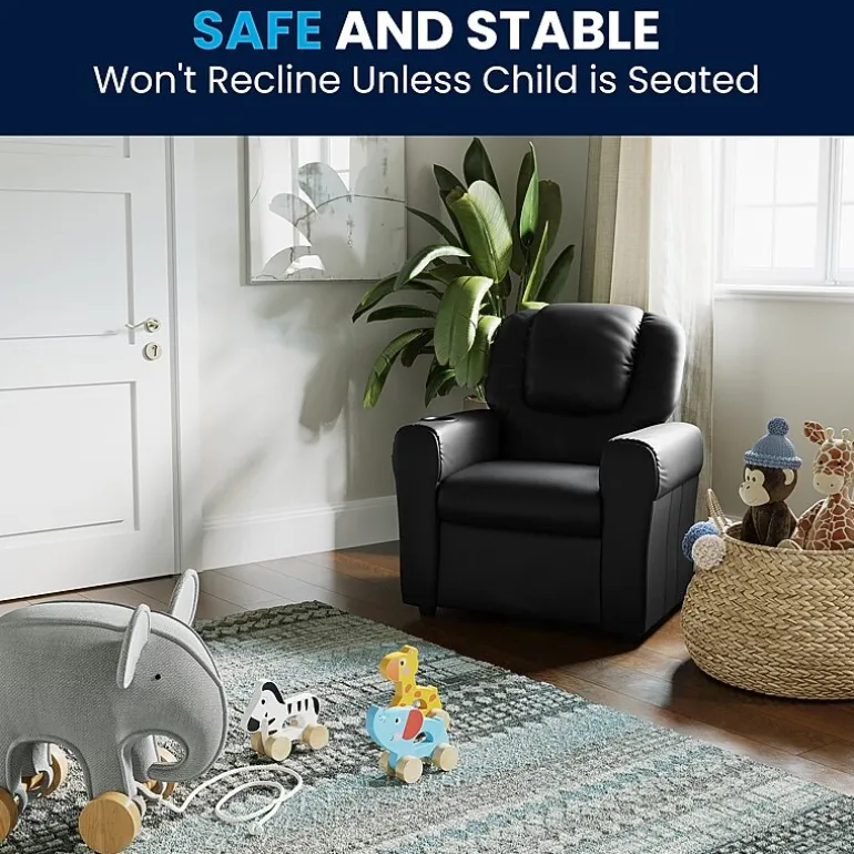 Vana Plush Recliner with Cup Holder for Kids
