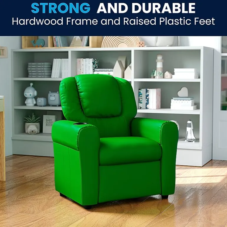 Vana Plush Recliner with Cup Holder for Kids