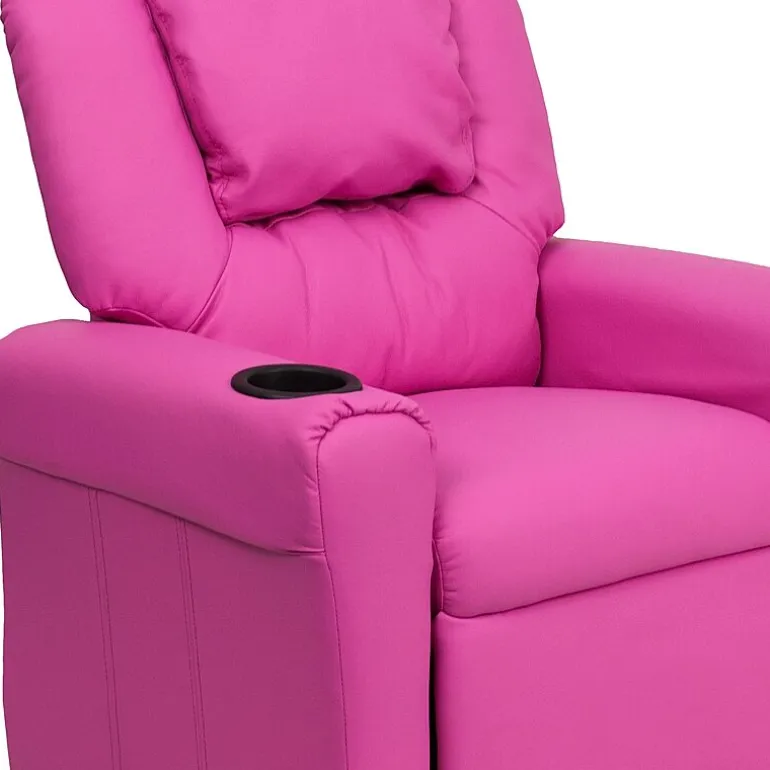 Vana Plush Recliner with Cup Holder for Kids