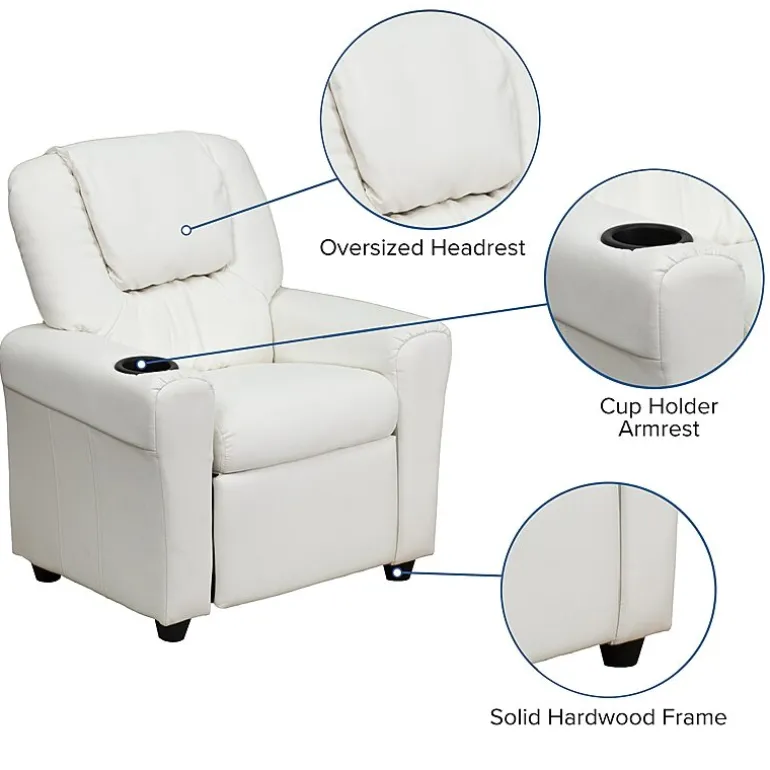 Vana Plush Recliner with Cup Holder for Kids