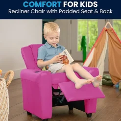 Vana Plush Recliner with Cup Holder for Kids