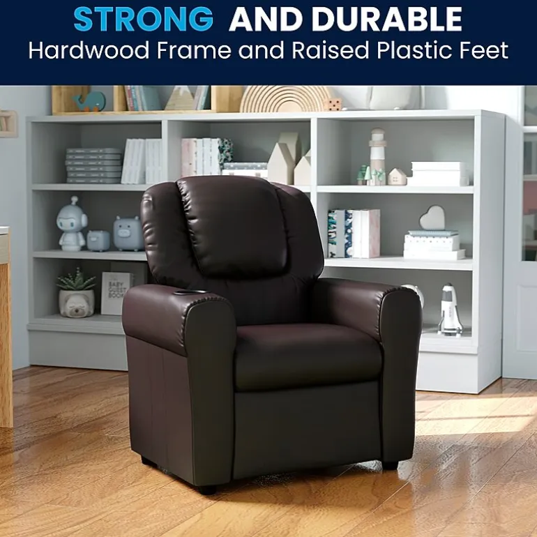 Vana Plush Recliner with Cup Holder for Kids