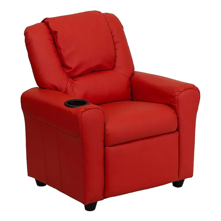 Vana Plush Recliner with Cup Holder for Kids