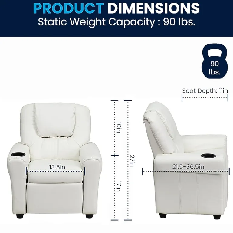Vana Plush Recliner with Cup Holder for Kids