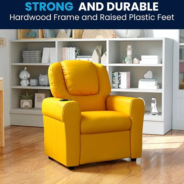 Vana Plush Recliner with Cup Holder for Kids