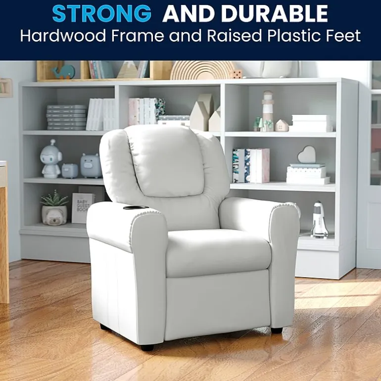 Vana Plush Recliner with Cup Holder for Kids