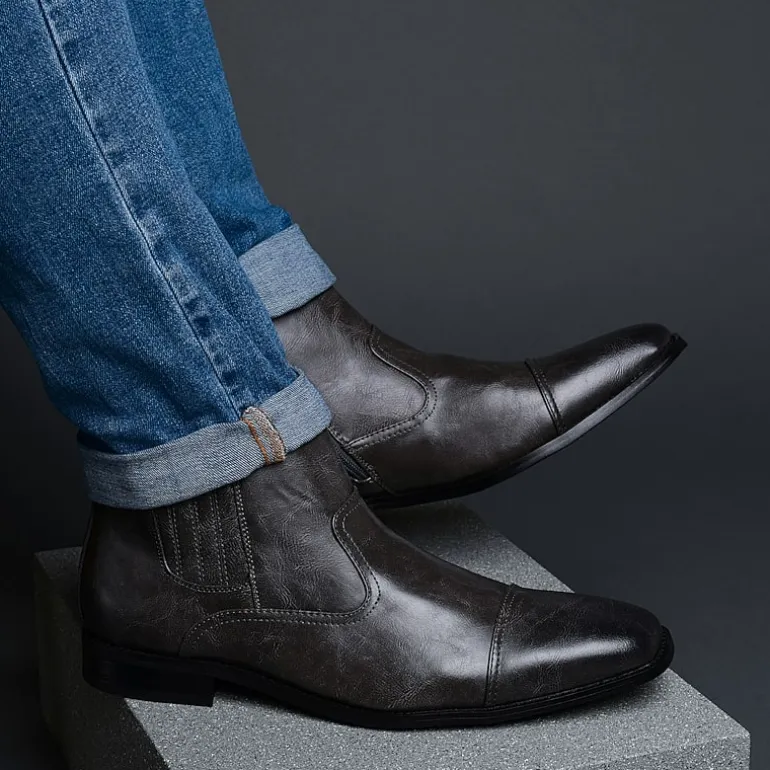 Vance Co Mens Alex Block Heel Chelsea Boots