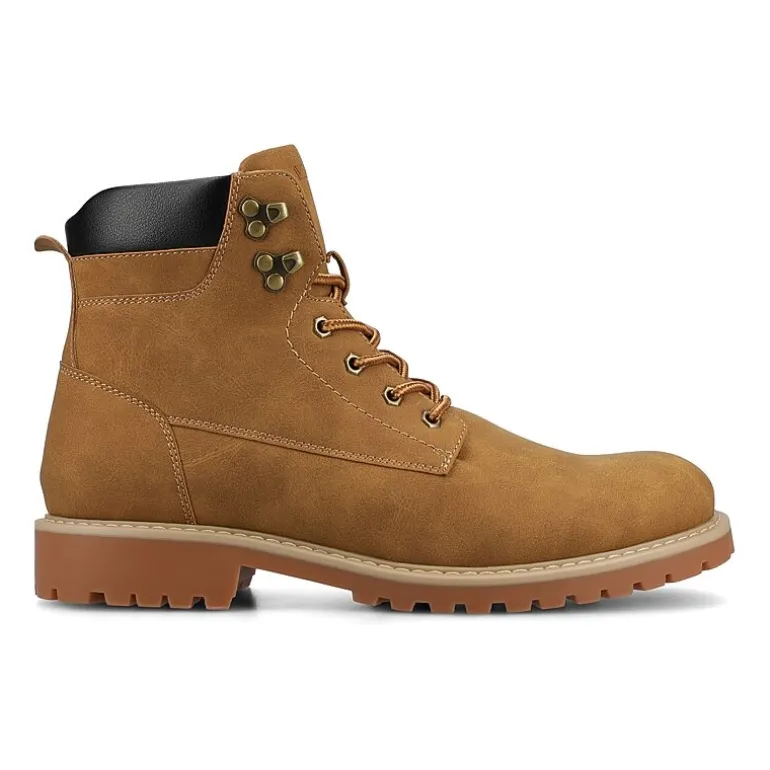 Vance Co Mens Block Heel Combat Boots
