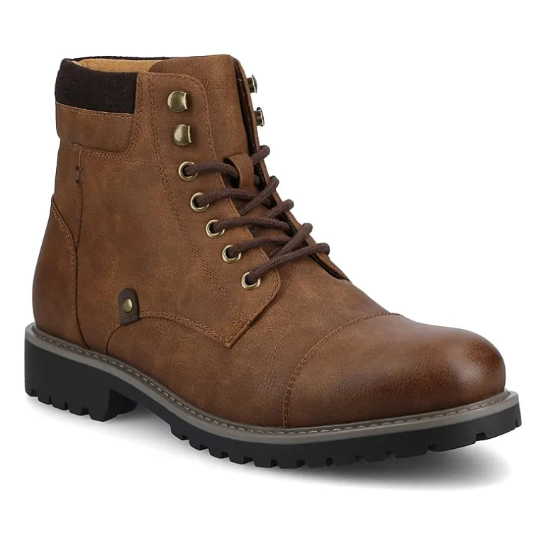 Vance Co Mens Block Heel Combat Boots