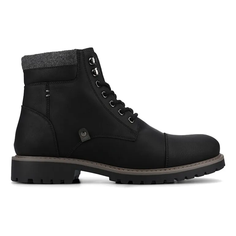 Vance Co Mens Block Heel Combat Boots