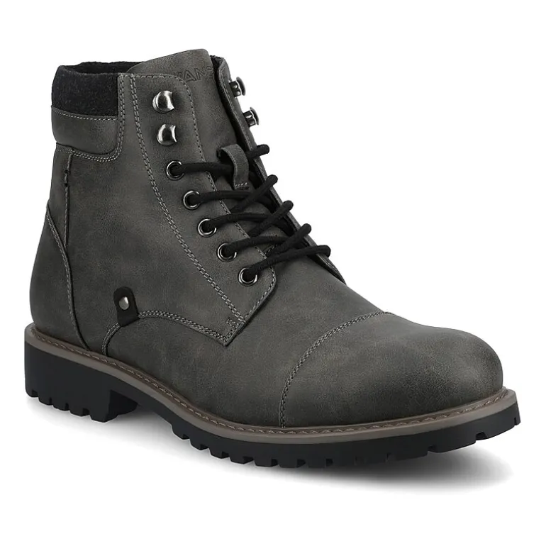 Vance Co Mens Block Heel Combat Boots