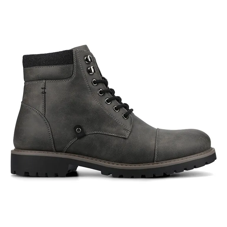 Vance Co Mens Block Heel Combat Boots