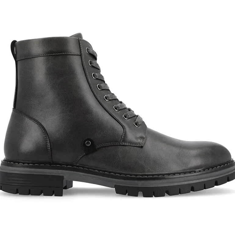 Vance Co Mens Denver Block Heel Lace-Up Boots