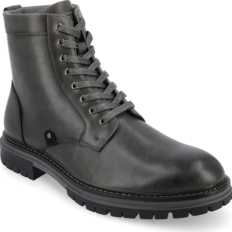 Vance Co Mens Denver Block Heel Lace-Up Boots