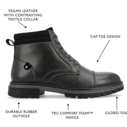 Vance Co Mens Fegan Flat Heel Lace-Up Boots
