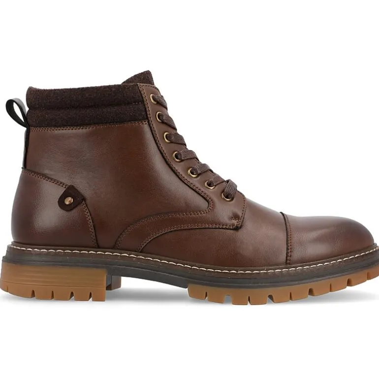 Vance Co Mens Fegan Flat Heel Lace-Up Boots