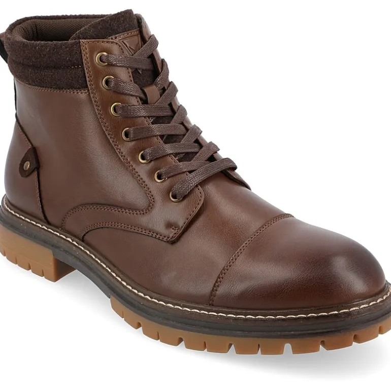 Vance Co Mens Fegan Flat Heel Lace-Up Boots