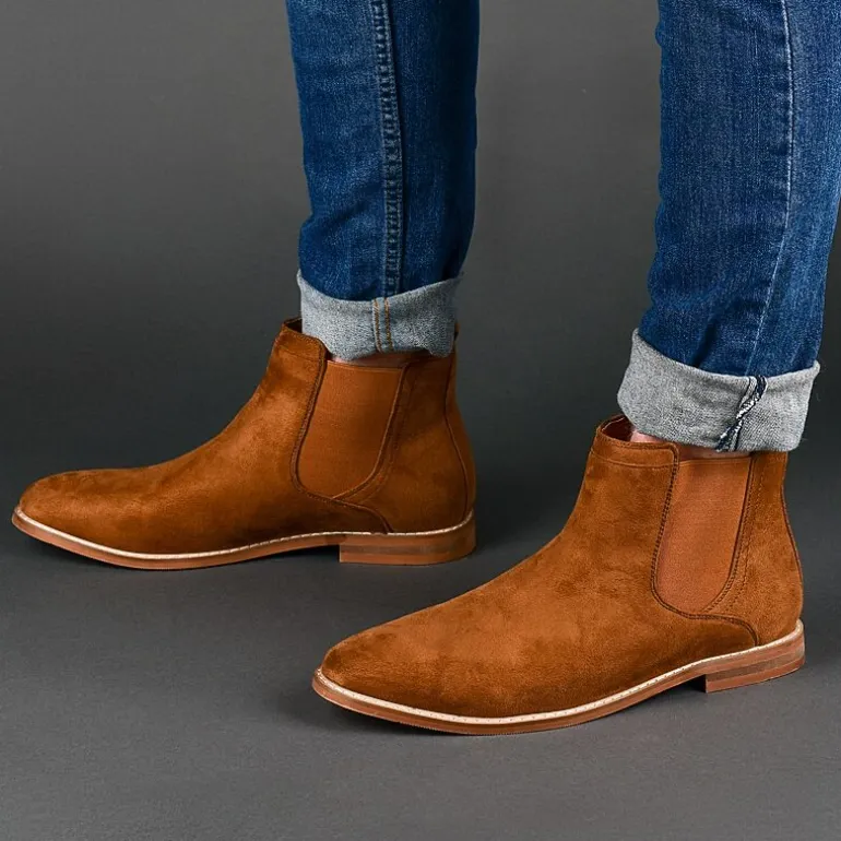 Vance Co Mens Marshall Flat Heel Chelsea Boots