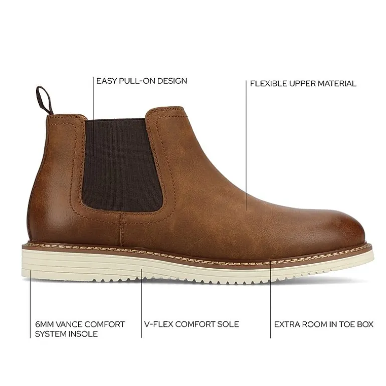 Vance Co Mens Salter Flat Heel Chelsea Boots