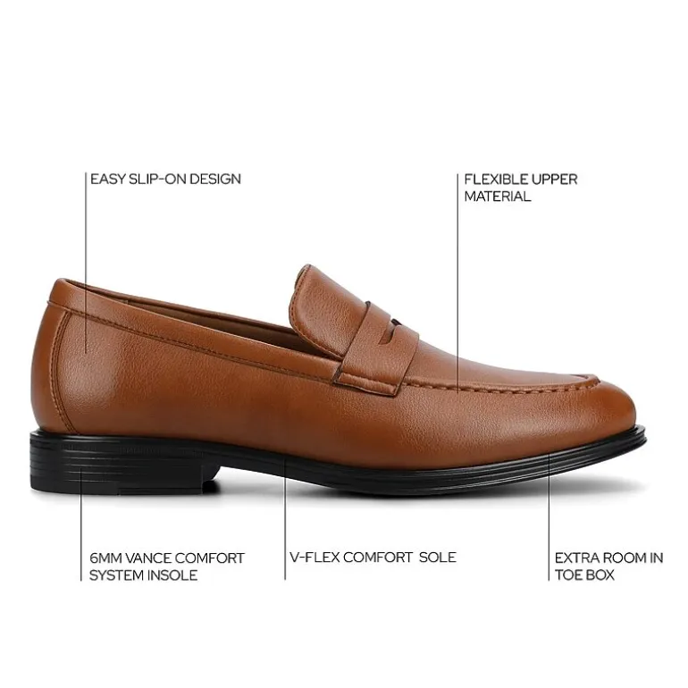 Vance Co Phineas Mens Almond Closed Toe Loafers