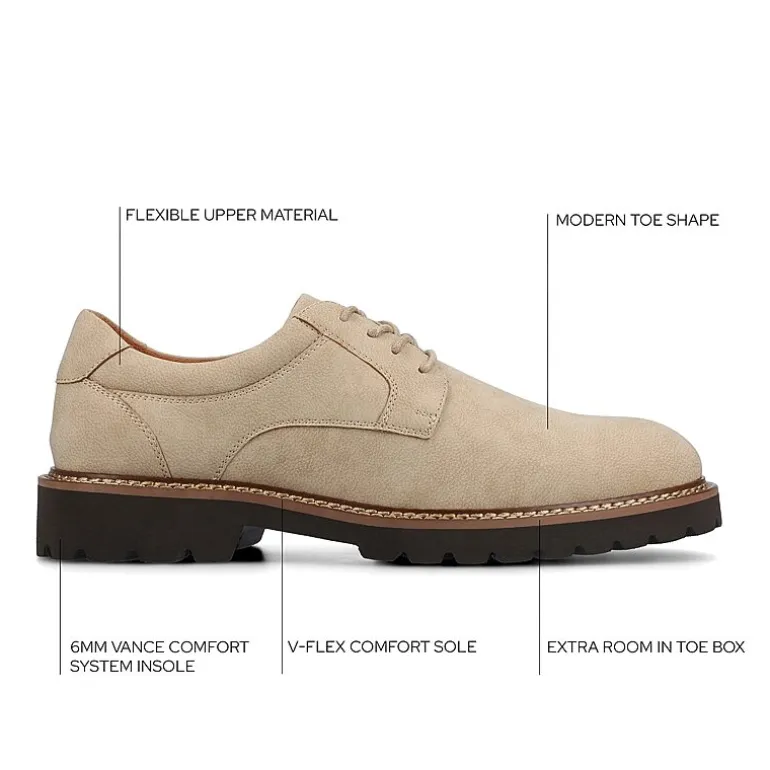 Vance Co Templeton Mens Round Closed Toe Oxford Shoes