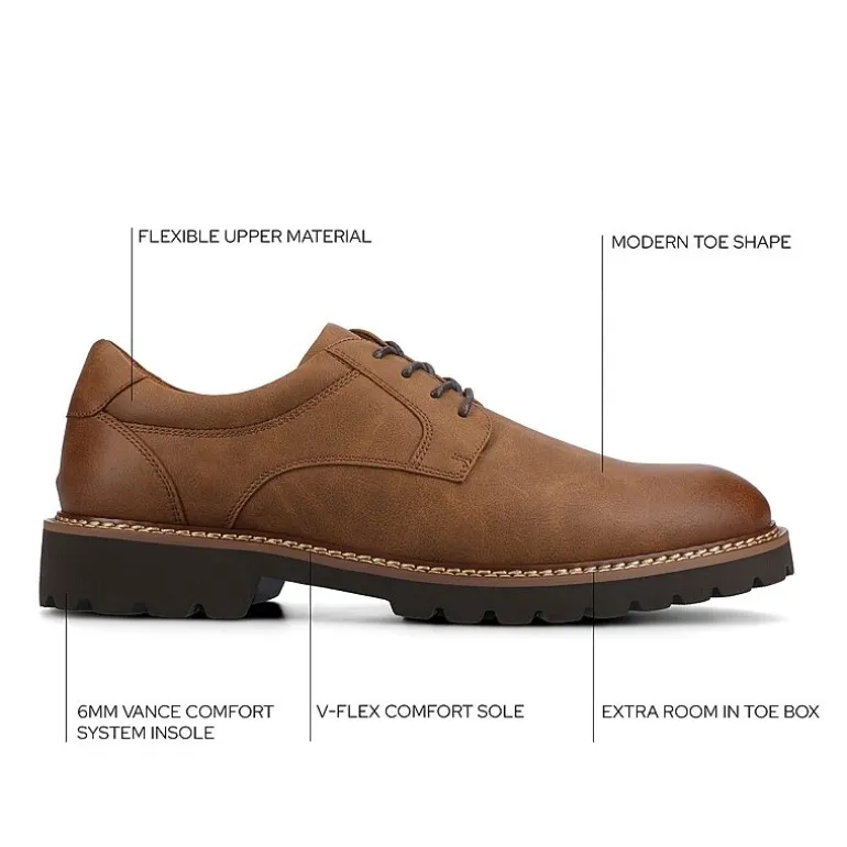 Vance Co Templeton Mens Round Closed Toe Oxford Shoes