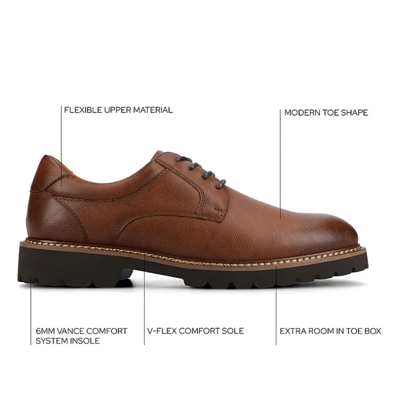 Vance Co Templeton Mens Round Closed Toe Oxford Shoes
