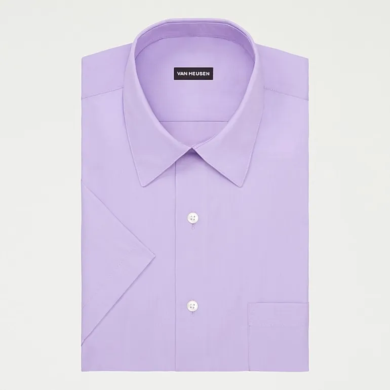 Van Heusen Big And Tall Easy Care Poplin Mens Regular Fit Easy Care Short Sleeve Dress Shirt
