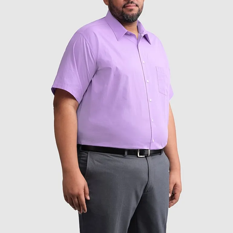 Van Heusen Big And Tall Easy Care Poplin Mens Regular Fit Easy Care Short Sleeve Dress Shirt