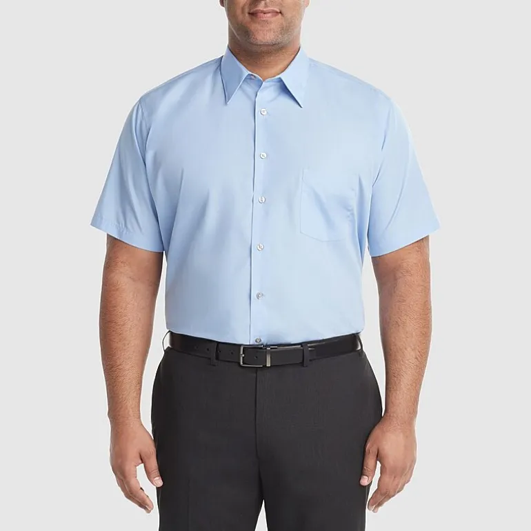 Van Heusen Big & Tall Mens Regular Fit Easy Care Short Sleeve Dress Shirt