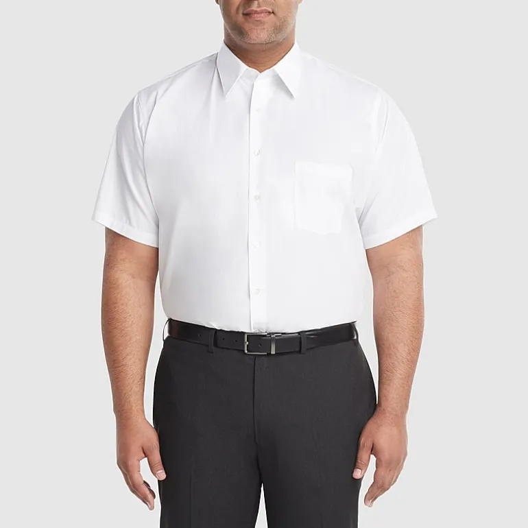 Van Heusen Big & Tall Mens Regular Fit Easy Care Short Sleeve Dress Shirt