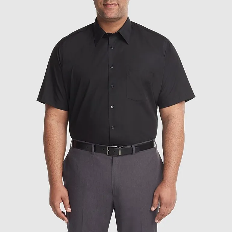 Van Heusen Big & Tall Mens Regular Fit Easy Care Short Sleeve Dress Shirt