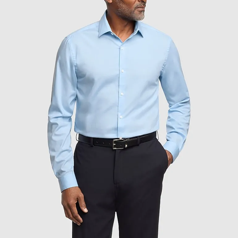 Van Heusen Comfort Performance Mens Slim Fit Stretch Fabric Wrinkle Free Long Sleeve Dress Shirt
