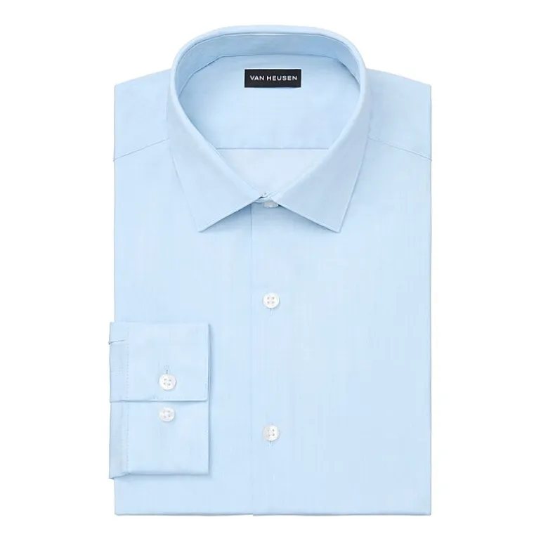Van Heusen Comfort Performance Mens Slim Fit Stretch Fabric Wrinkle Free Long Sleeve Dress Shirt