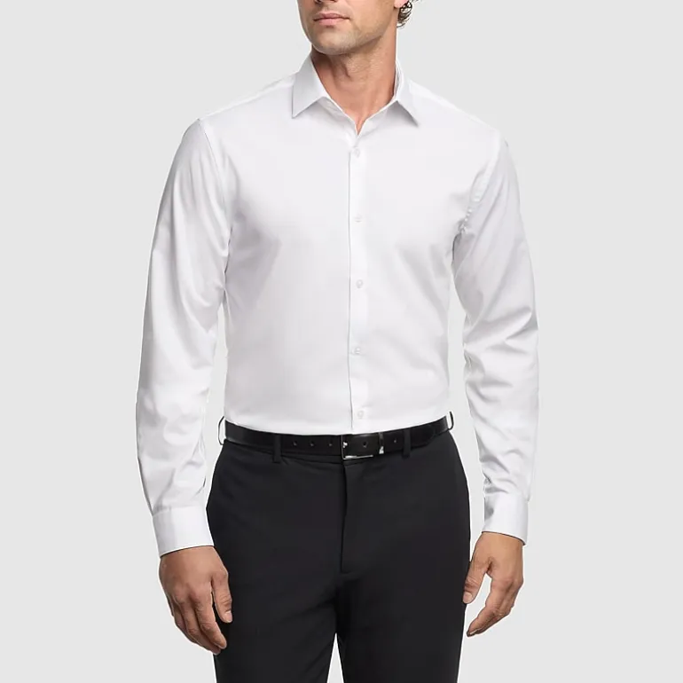 Van Heusen Comfort Performance Mens Slim Fit Stretch Fabric Wrinkle Free Long Sleeve Dress Shirt