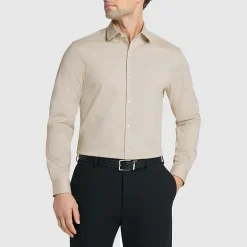 Van Heusen Comfort Performance Mens Slim Fit Stretch Fabric Wrinkle Free Long Sleeve Dress Shirt